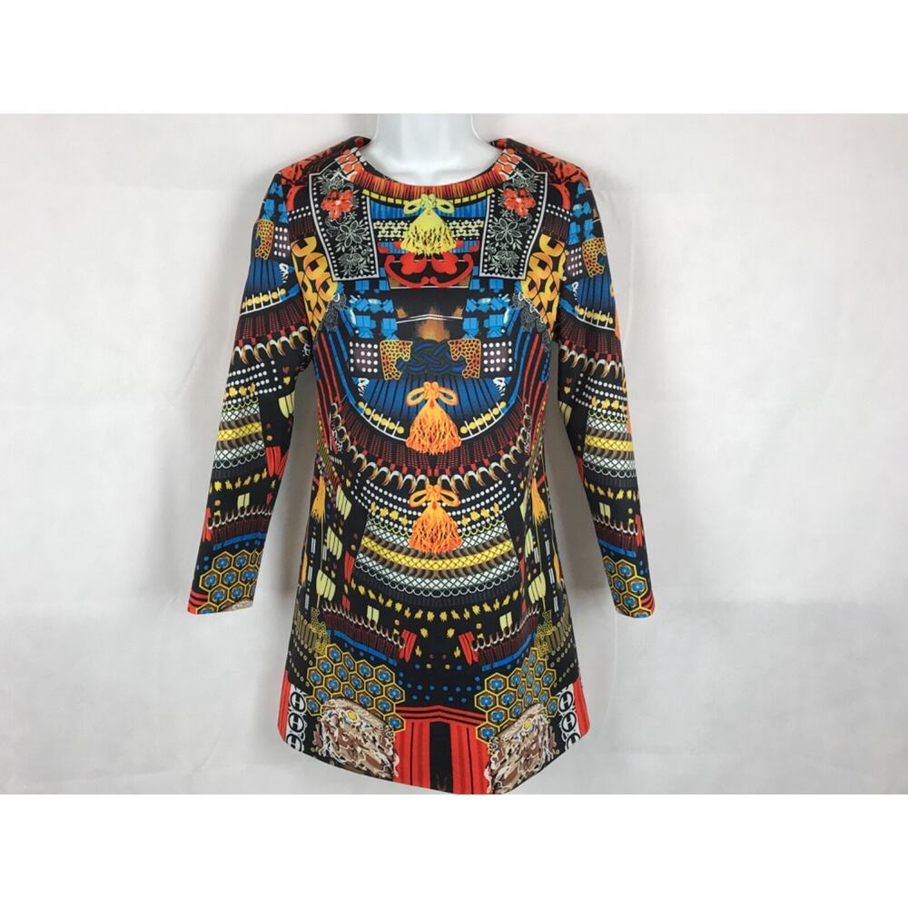 NWT‎ Ezpopsy Dress Women’s Sz Small Print A Line High Fashion Design Multicolor